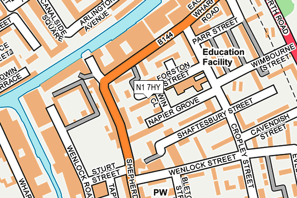 N1 7HY map - OS OpenMap – Local (Ordnance Survey)