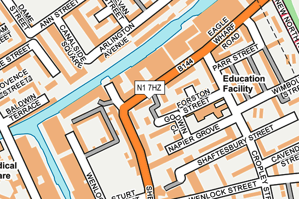 N1 7HZ map - OS OpenMap – Local (Ordnance Survey)