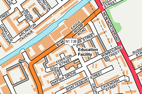 N1 7JB map - OS OpenMap – Local (Ordnance Survey)