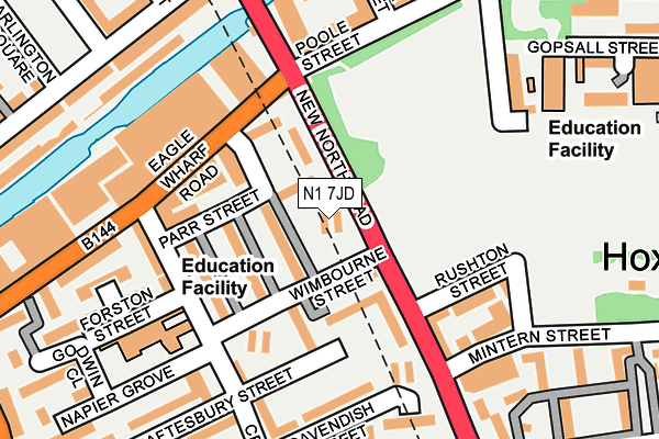 N1 7JD map - OS OpenMap – Local (Ordnance Survey)