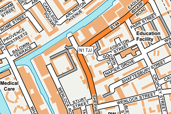 N1 7JJ map - OS OpenMap – Local (Ordnance Survey)