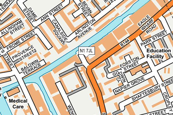 N1 7JL map - OS OpenMap – Local (Ordnance Survey)