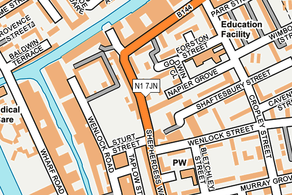 N1 7JN map - OS OpenMap – Local (Ordnance Survey)