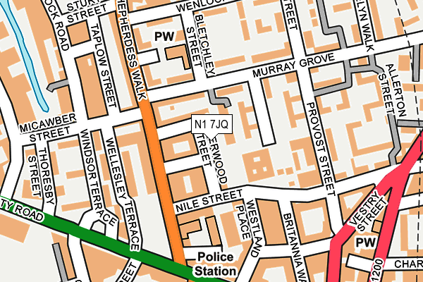 N1 7JQ map - OS OpenMap – Local (Ordnance Survey)