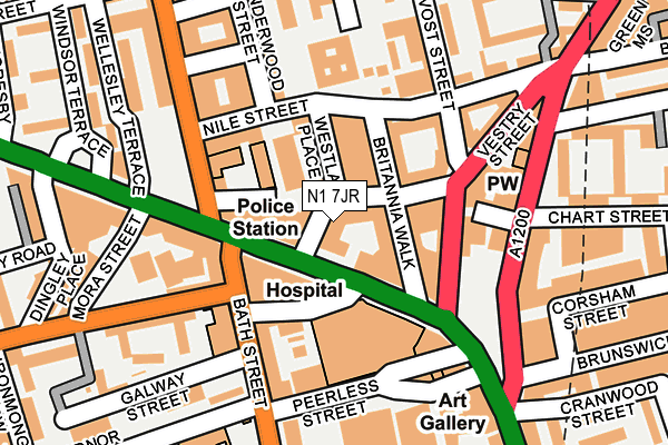 N1 7JR map - OS OpenMap – Local (Ordnance Survey)