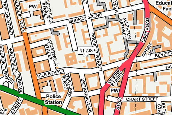 N1 7JS map - OS OpenMap – Local (Ordnance Survey)