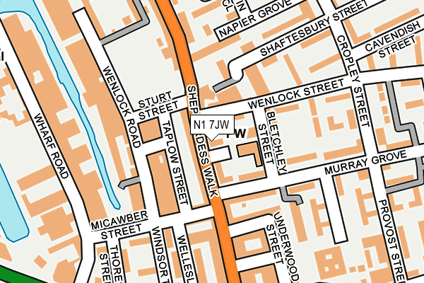 N1 7JW map - OS OpenMap – Local (Ordnance Survey)