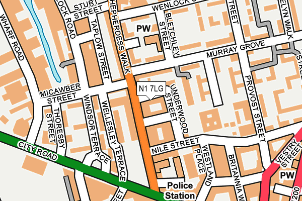 N1 7LG map - OS OpenMap – Local (Ordnance Survey)