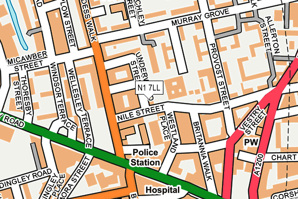 N1 7LL map - OS OpenMap – Local (Ordnance Survey)