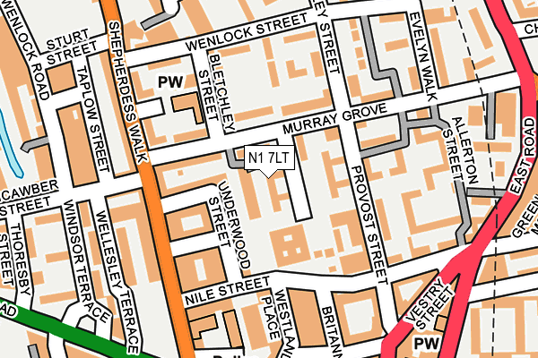 N1 7LT map - OS OpenMap – Local (Ordnance Survey)