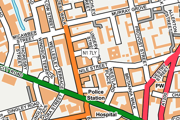 N1 7LY map - OS OpenMap – Local (Ordnance Survey)