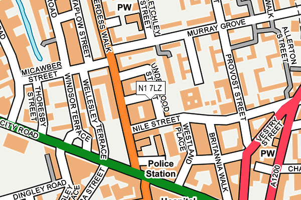 N1 7LZ map - OS OpenMap – Local (Ordnance Survey)