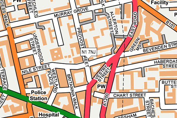 N1 7NJ map - OS OpenMap – Local (Ordnance Survey)