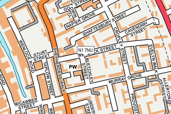 N1 7NU map - OS OpenMap – Local (Ordnance Survey)