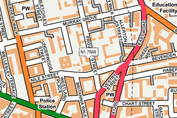 N1 7NW map - OS OpenMap – Local (Ordnance Survey)