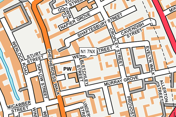 N1 7NX map - OS OpenMap – Local (Ordnance Survey)