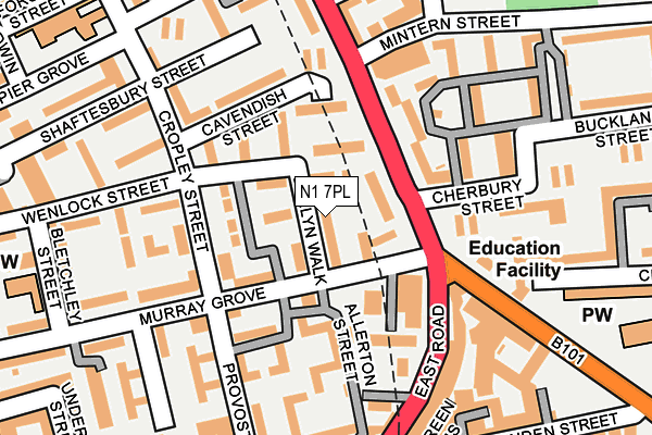 N1 7PL map - OS OpenMap – Local (Ordnance Survey)