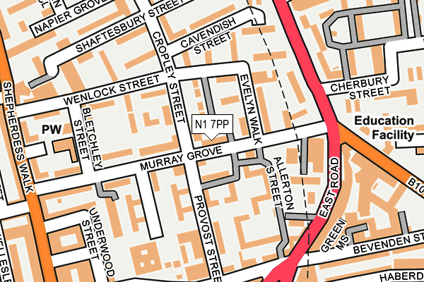 N1 7PP map - OS OpenMap – Local (Ordnance Survey)