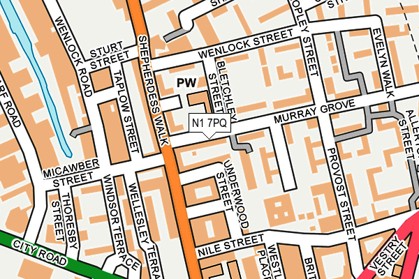 N1 7PQ map - OS OpenMap – Local (Ordnance Survey)