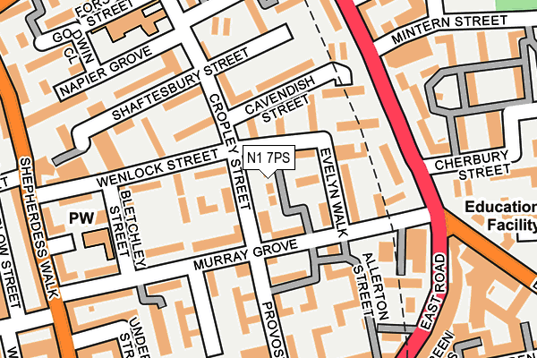 N1 7PS map - OS OpenMap – Local (Ordnance Survey)