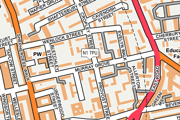N1 7PU map - OS OpenMap – Local (Ordnance Survey)