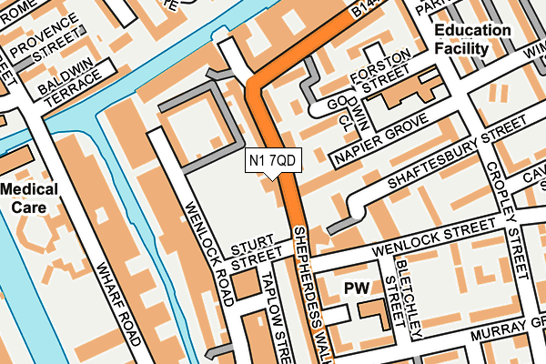 N1 7QD map - OS OpenMap – Local (Ordnance Survey)