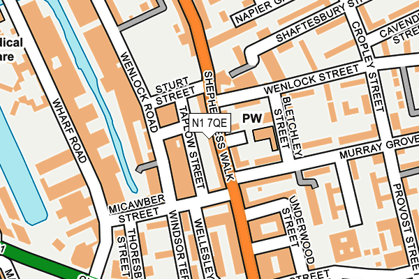 N1 7QE map - OS OpenMap – Local (Ordnance Survey)