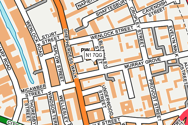 N1 7QG map - OS OpenMap – Local (Ordnance Survey)