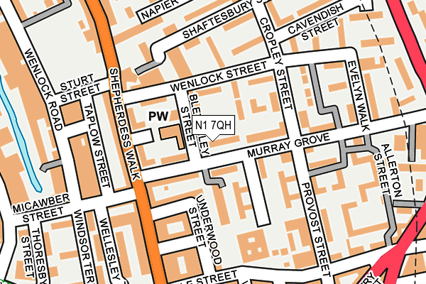 N1 7QH map - OS OpenMap – Local (Ordnance Survey)