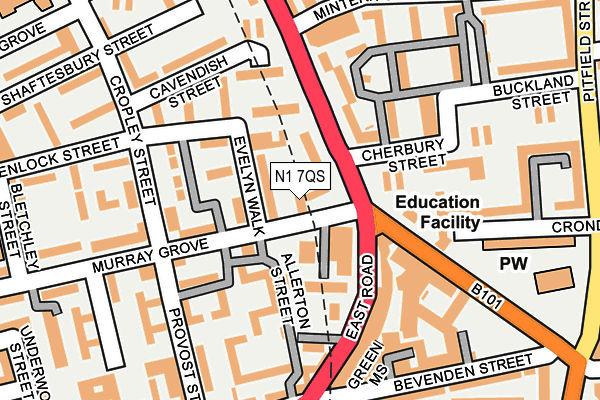 N1 7QS map - OS OpenMap – Local (Ordnance Survey)