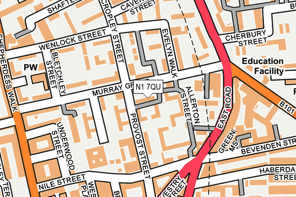 N1 7QU map - OS OpenMap – Local (Ordnance Survey)