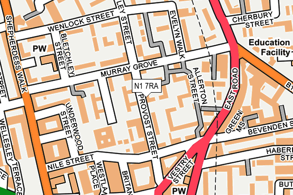 N1 7RA map - OS OpenMap – Local (Ordnance Survey)