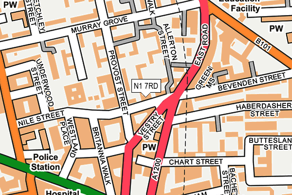 N1 7RD map - OS OpenMap – Local (Ordnance Survey)