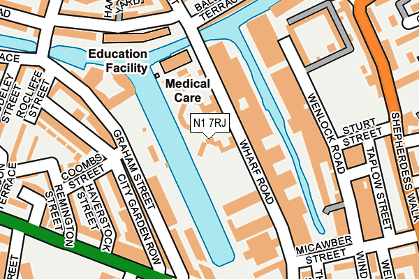N1 7RJ map - OS OpenMap – Local (Ordnance Survey)