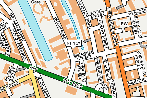N1 7RW map - OS OpenMap – Local (Ordnance Survey)