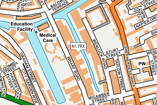 N1 7RX map - OS OpenMap – Local (Ordnance Survey)