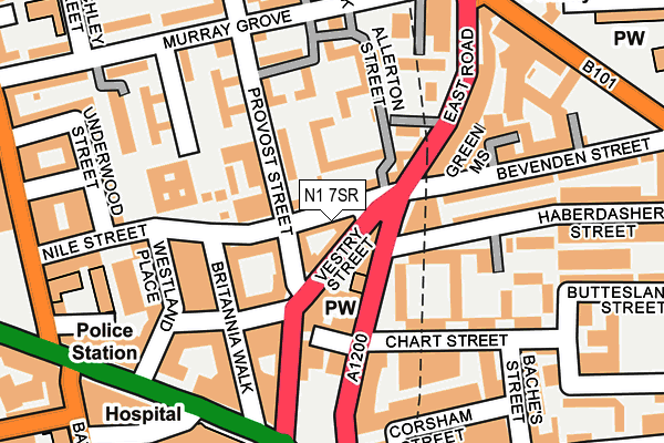 N1 7SR map - OS OpenMap – Local (Ordnance Survey)