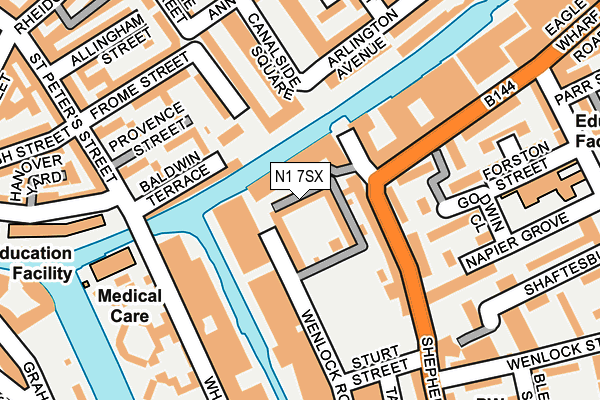 N1 7SX map - OS OpenMap – Local (Ordnance Survey)