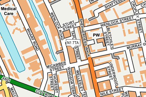 N1 7TA map - OS OpenMap – Local (Ordnance Survey)