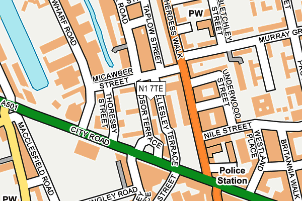 N1 7TE map - OS OpenMap – Local (Ordnance Survey)