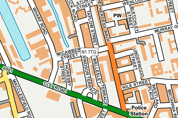 N1 7TG map - OS OpenMap – Local (Ordnance Survey)