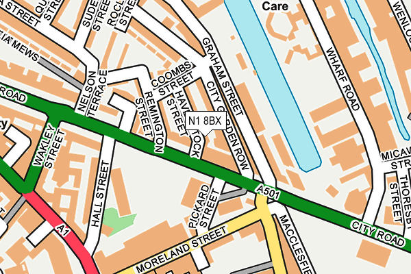 N1 8BX map - OS OpenMap – Local (Ordnance Survey)