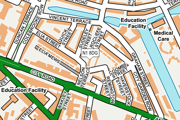 N1 8DG map - OS OpenMap – Local (Ordnance Survey)