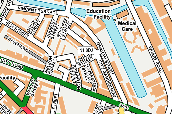 N1 8DJ map - OS OpenMap – Local (Ordnance Survey)