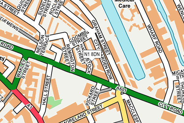 N1 8DN map - OS OpenMap – Local (Ordnance Survey)