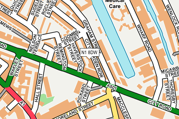 N1 8DW map - OS OpenMap – Local (Ordnance Survey)