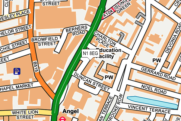 N1 8EG map - OS OpenMap – Local (Ordnance Survey)