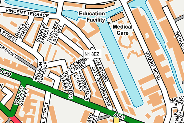 N1 8EZ map - OS OpenMap – Local (Ordnance Survey)