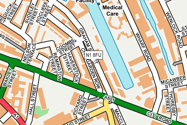 N1 8FU map - OS OpenMap – Local (Ordnance Survey)