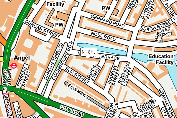 N1 8HJ map - OS OpenMap – Local (Ordnance Survey)